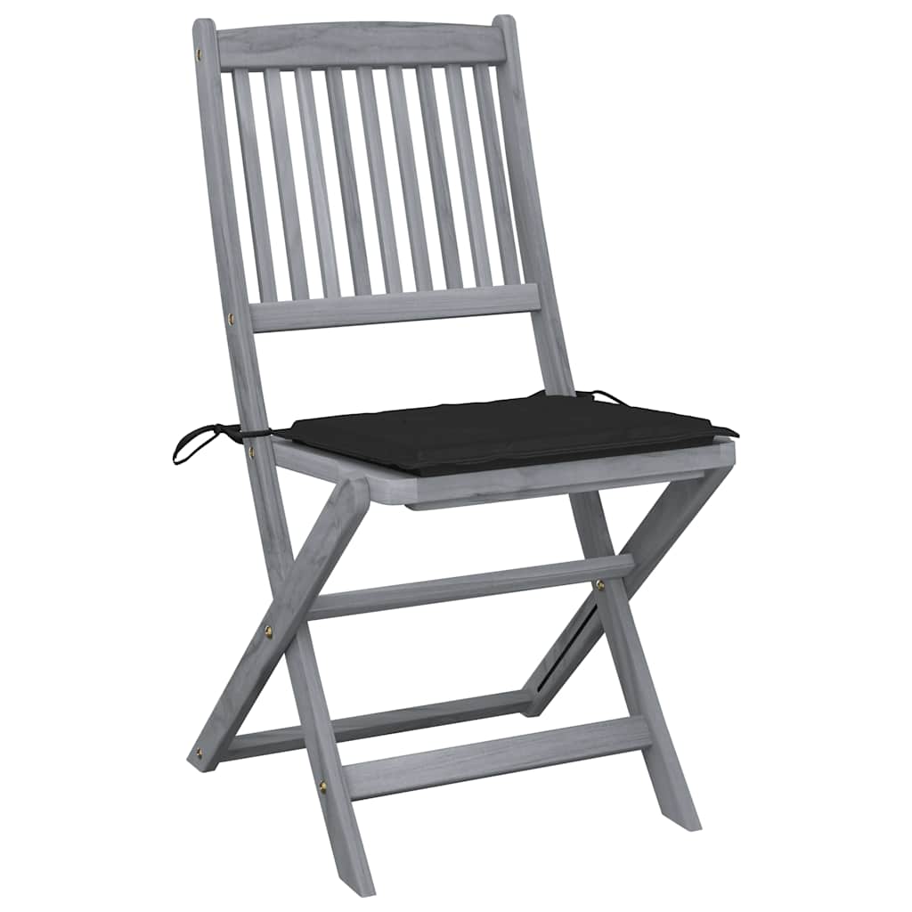 Tuinstoelen 6 st inklapbaar met kussens massief acaciahout is nu te koop bij PeponiXL, paradijselijk wonen!