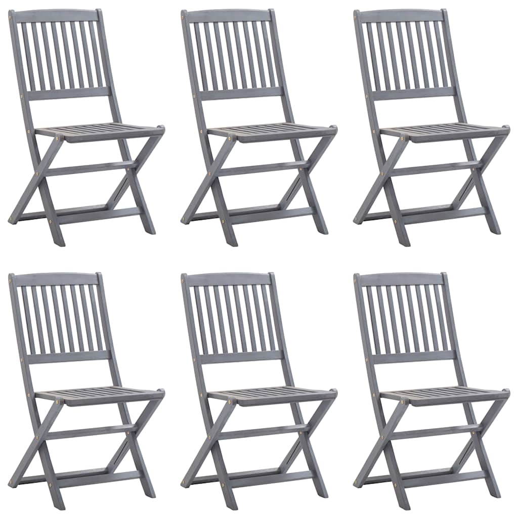 Tuinstoelen 6 st inklapbaar met kussens massief acaciahout is nu te koop bij PeponiXL, paradijselijk wonen!