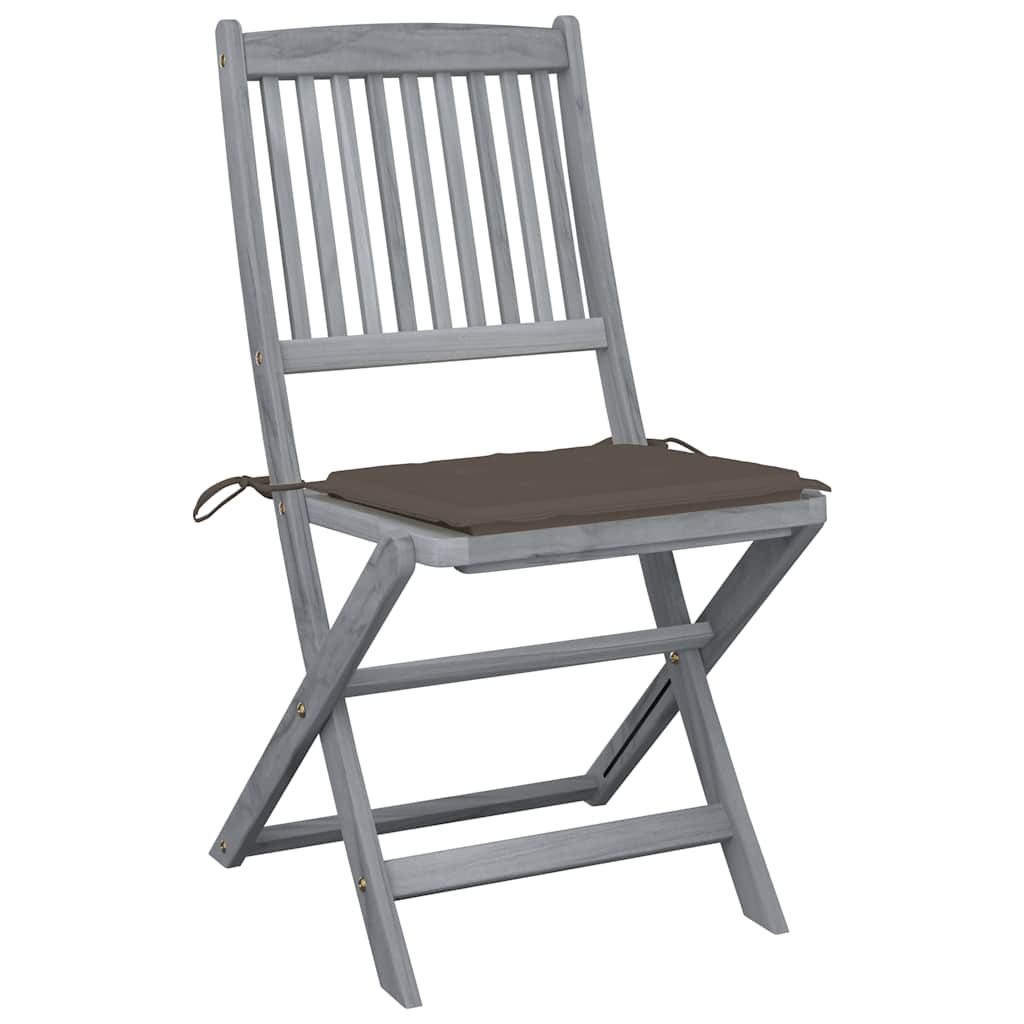 Tuinstoelen 6 st inklapbaar met kussens massief acaciahout is nu te koop bij PeponiXL, paradijselijk wonen!