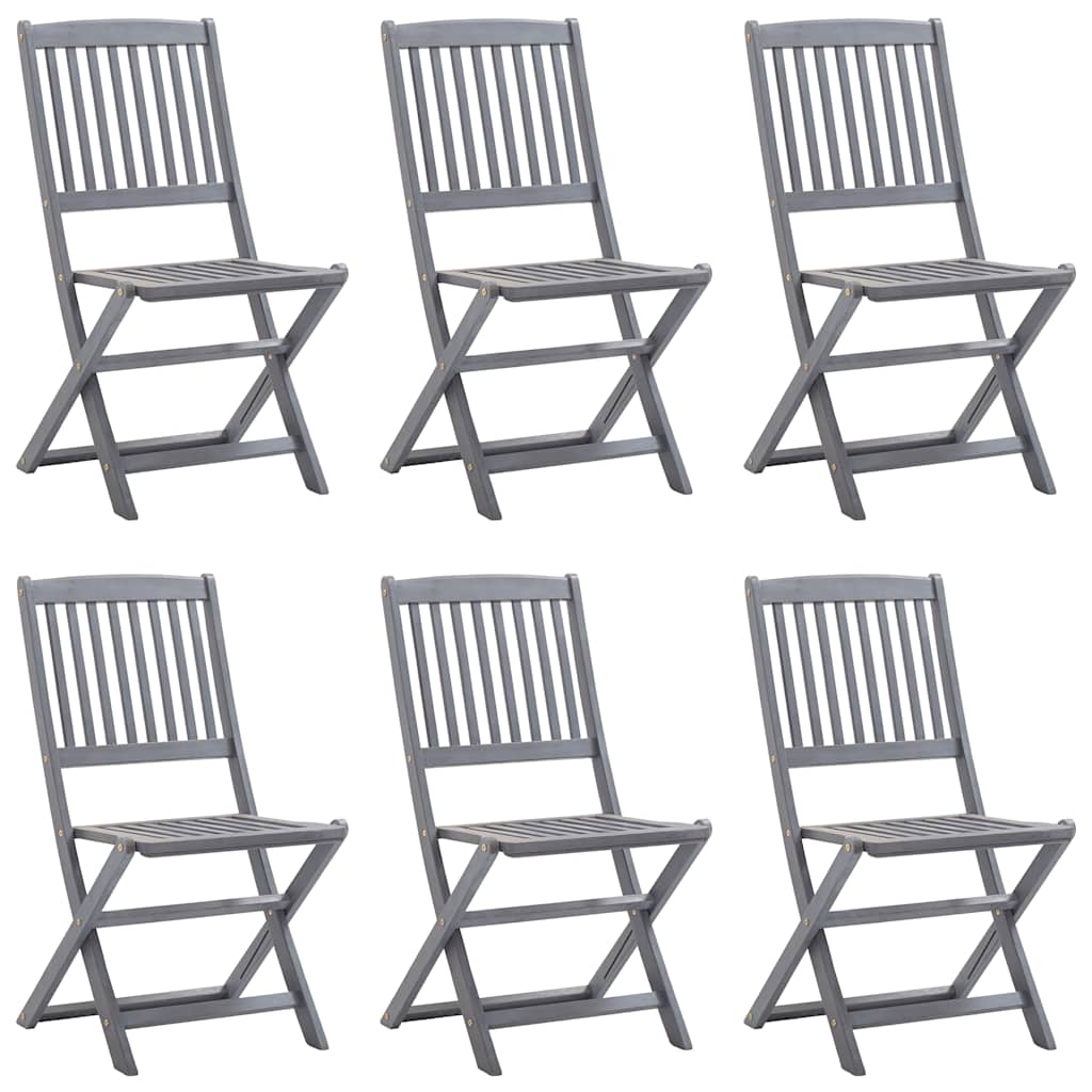 Tuinstoelen 6 st inklapbaar met kussens massief acaciahout is nu te koop bij PeponiXL, paradijselijk wonen!