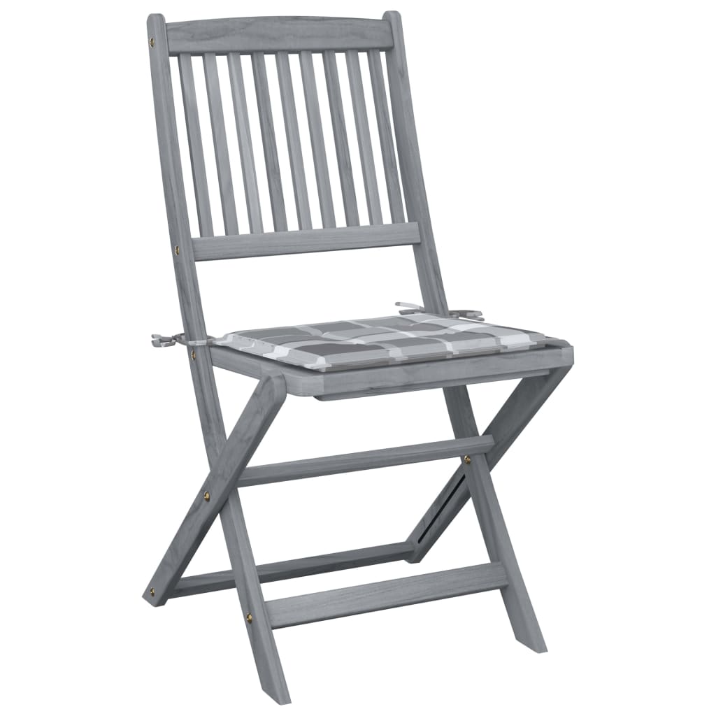 Tuinstoelen 6 st inklapbaar met kussens massief acaciahout is nu te koop bij PeponiXL, paradijselijk wonen!