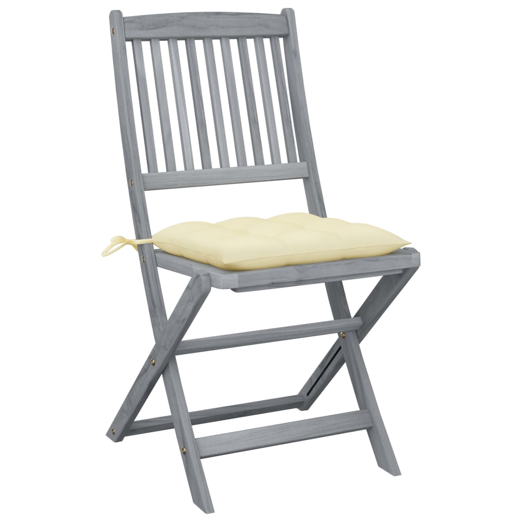 Tuinstoelen 6 st inklapbaar met kussens massief acaciahout is nu te koop bij PeponiXL, paradijselijk wonen!