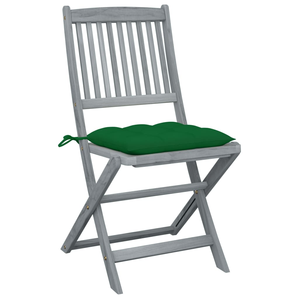 Tuinstoelen 6 st inklapbaar met kussens massief acaciahout is nu te koop bij PeponiXL, paradijselijk wonen!