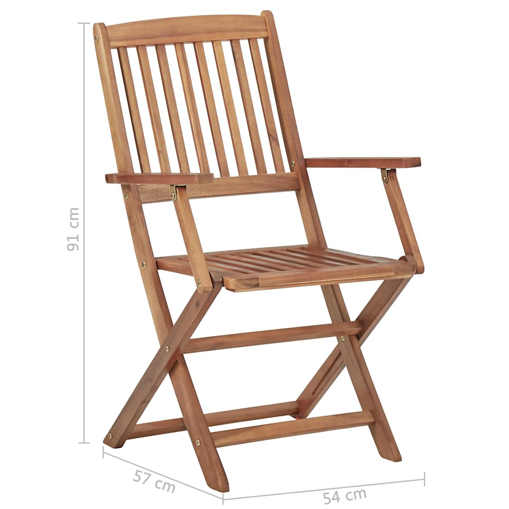 Tuinstoelen 6 st inklapbaar met kussens massief acaciahout is nu te koop bij PeponiXL, paradijselijk wonen!