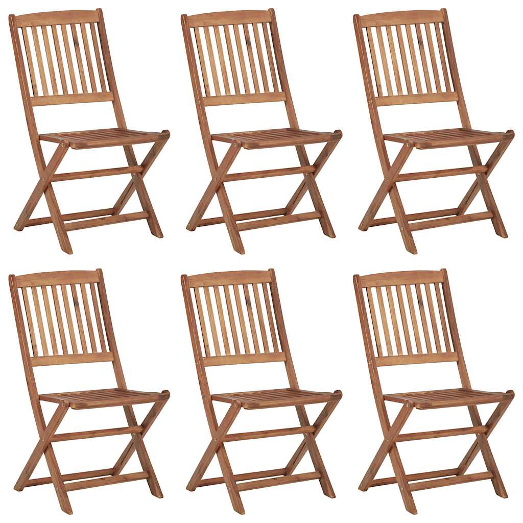 Tuinstoelen 6 st inklapbaar met kussens massief acaciahout is nu te koop bij PeponiXL, paradijselijk wonen!