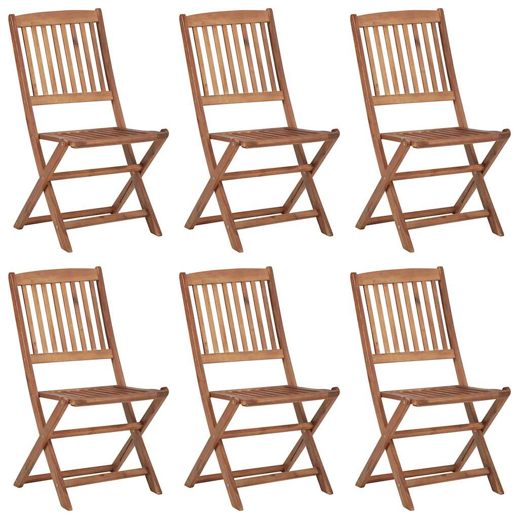 Tuinstoelen 6 st inklapbaar met kussens massief acaciahout is nu te koop bij PeponiXL, paradijselijk wonen!