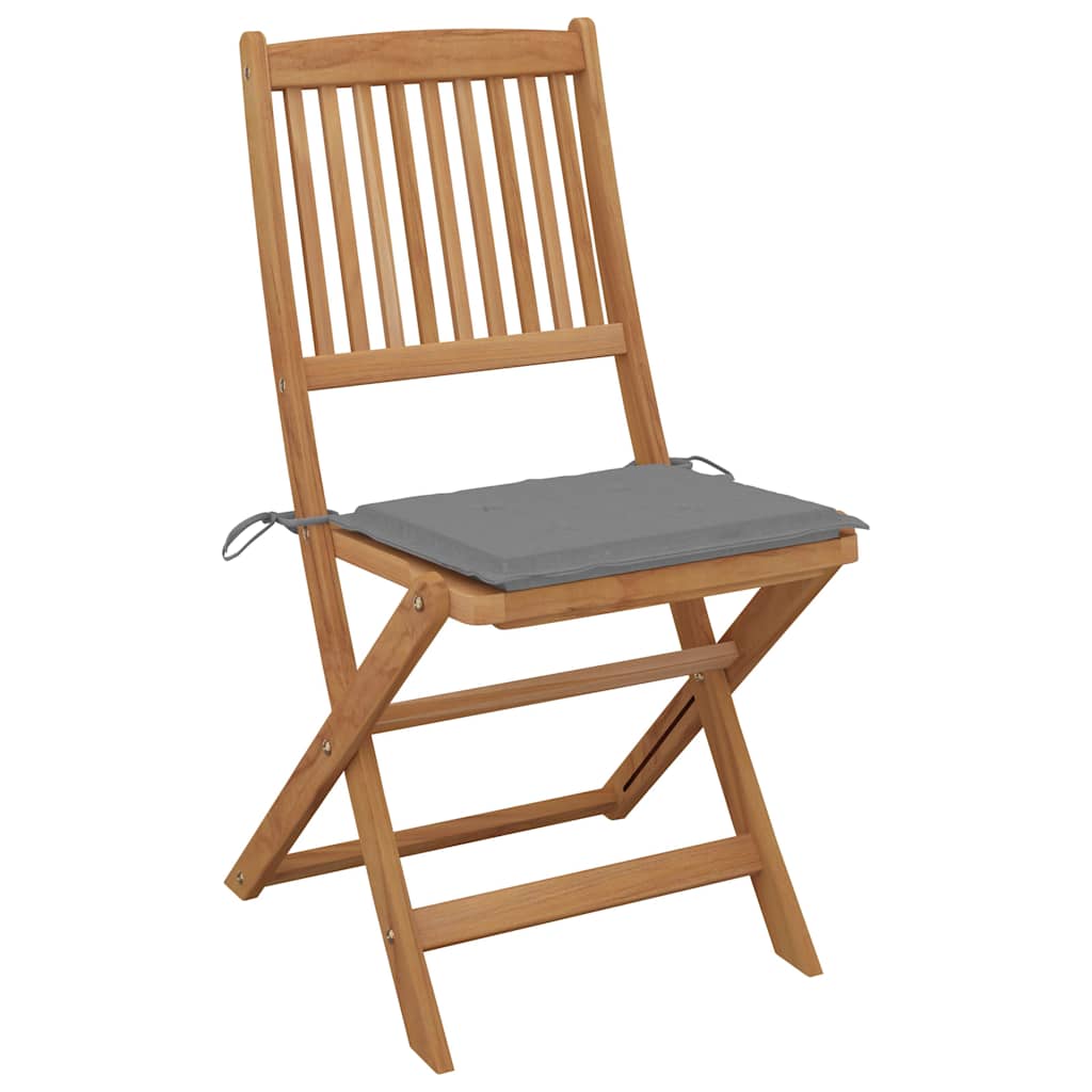 Tuinstoelen 6 st inklapbaar met kussens massief acaciahout is nu te koop bij PeponiXL, paradijselijk wonen!