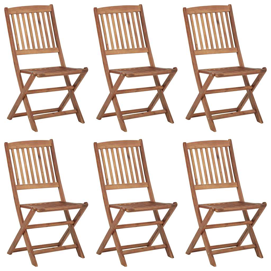 Tuinstoelen 6 st inklapbaar met kussens massief acaciahout is nu te koop bij PeponiXL, paradijselijk wonen!