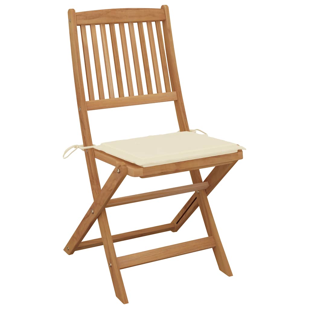 Tuinstoelen 6 st inklapbaar met kussens massief acaciahout is nu te koop bij PeponiXL, paradijselijk wonen!