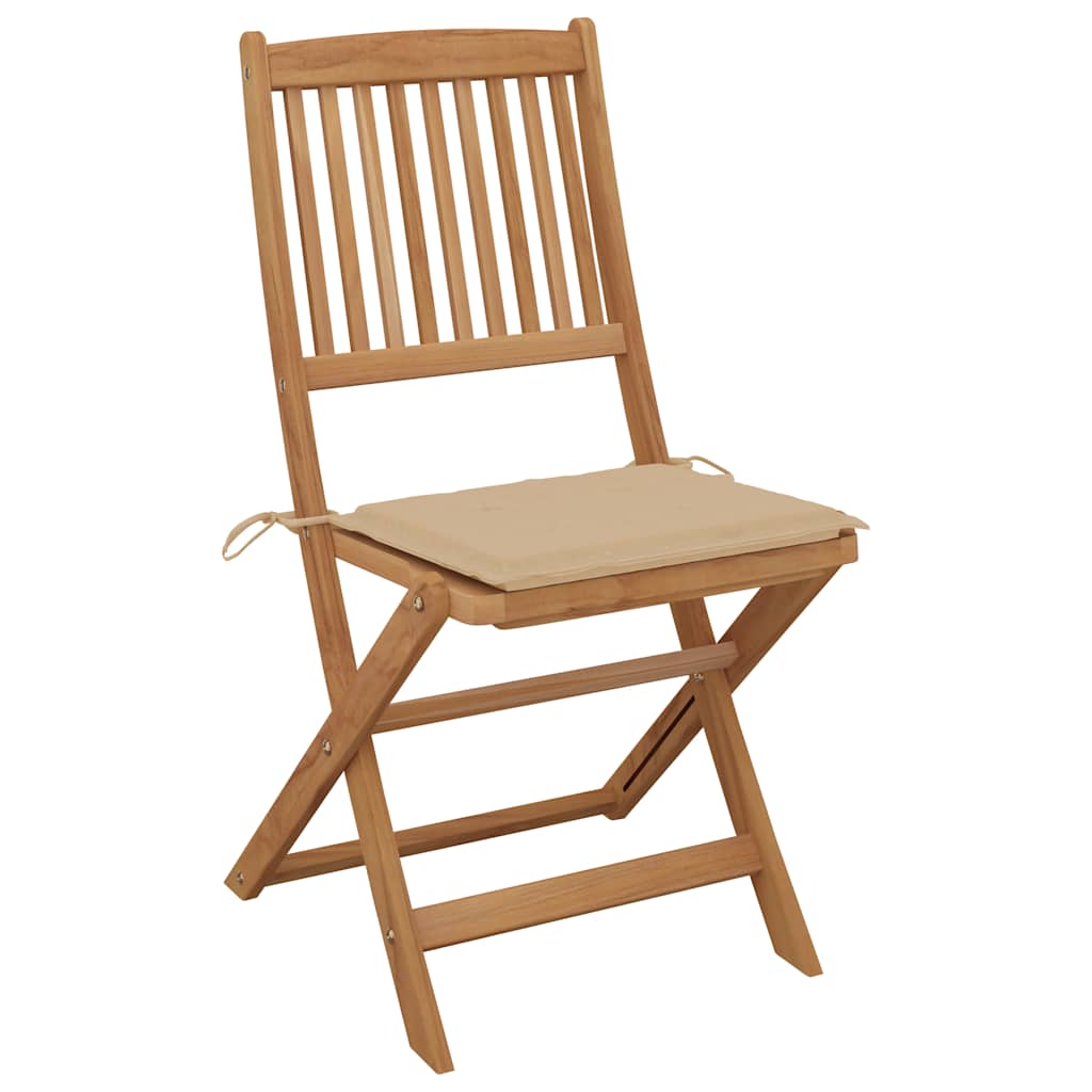 Tuinstoelen 6 st inklapbaar met kussens massief acaciahout is nu te koop bij PeponiXL, paradijselijk wonen!