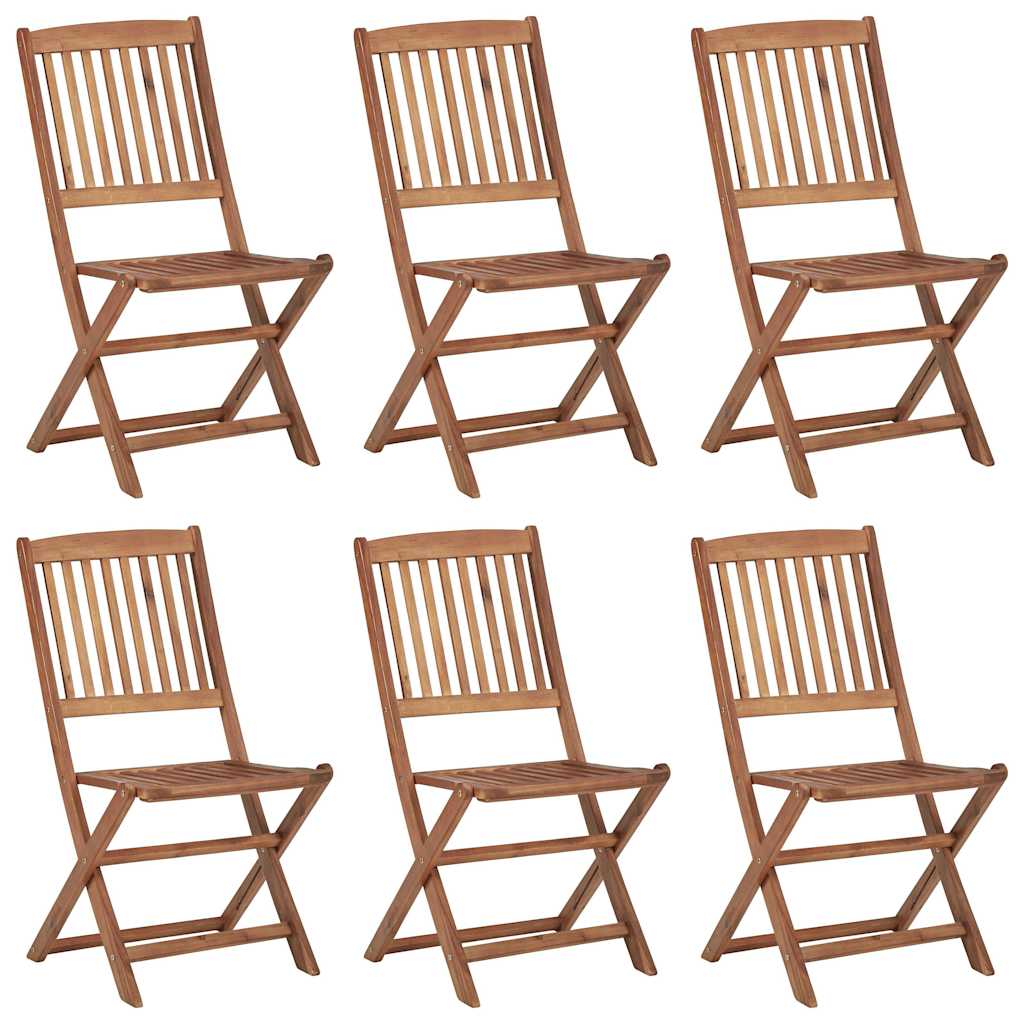 Tuinstoelen 6 st inklapbaar met kussens massief acaciahout is nu te koop bij PeponiXL, paradijselijk wonen!