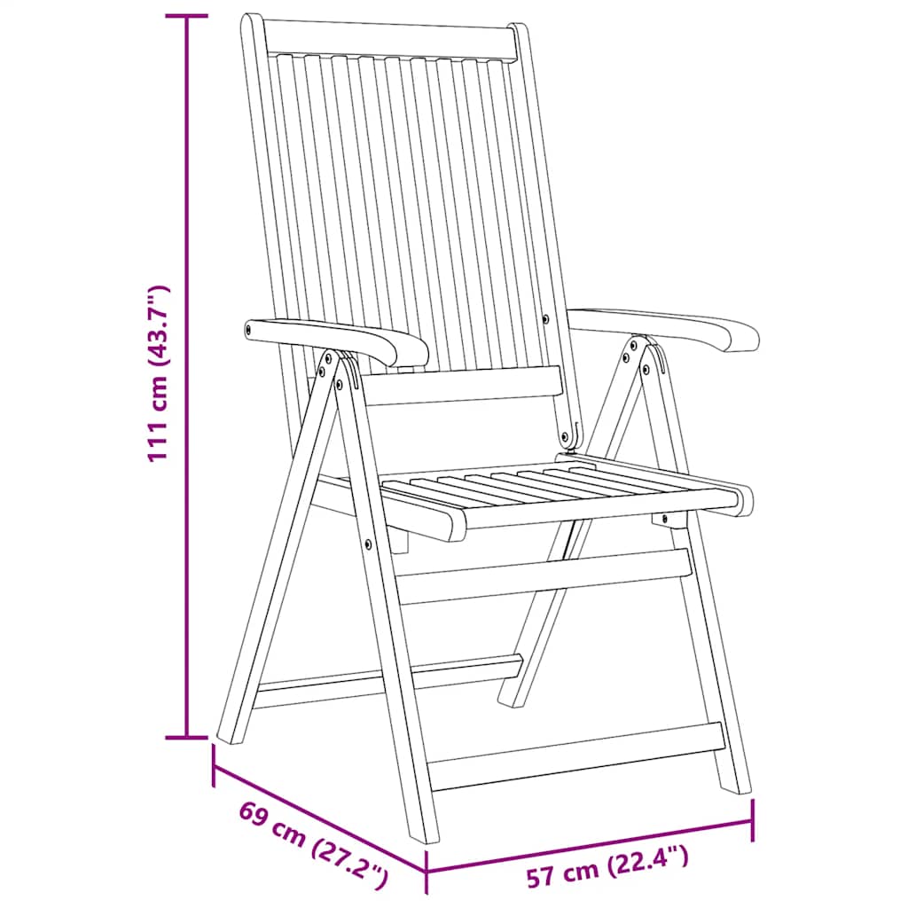 Tuinstoelen 6 st inklapbaar massief acaciahout is nu te koop bij PeponiXL, paradijselijk wonen!