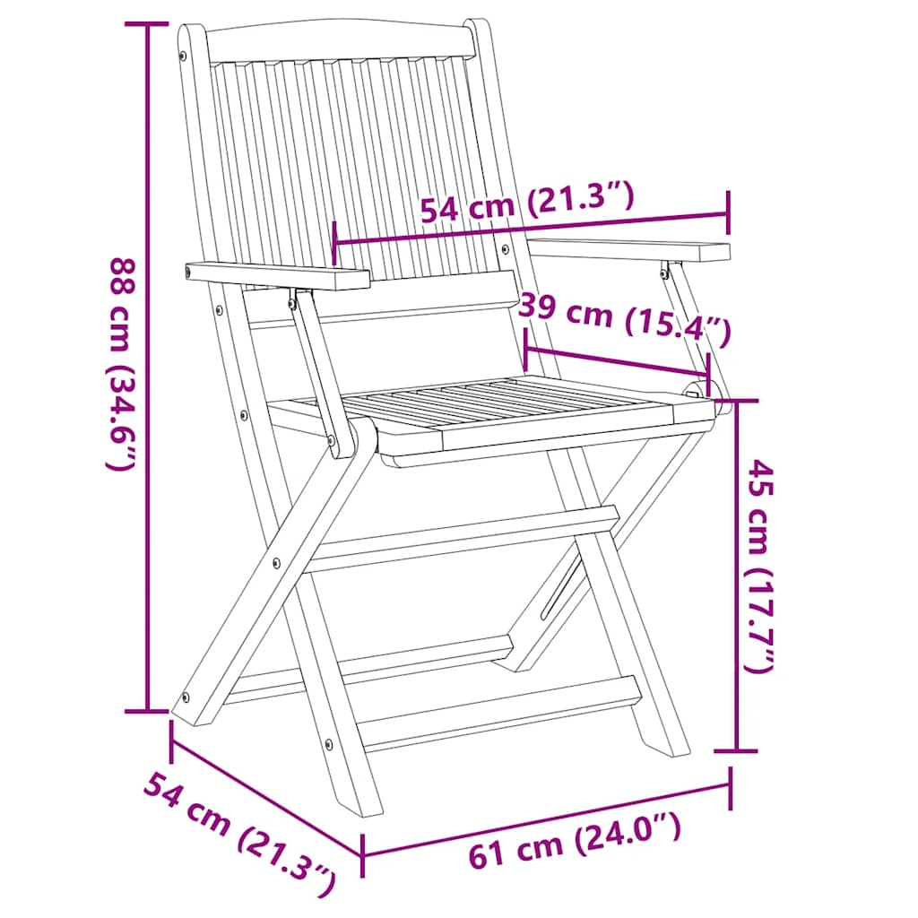 Tuinstoelen 6 st inklapbaar massief acaciahout is nu te koop bij PeponiXL, paradijselijk wonen!
