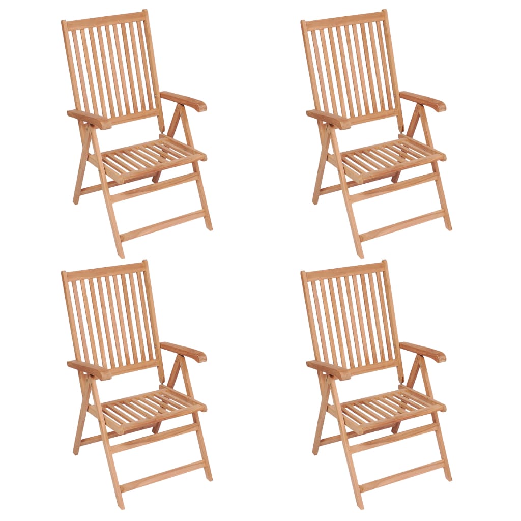 Tuinstoelen 4 st verstelbaar massief teakhout is nu te koop bij PeponiXL, paradijselijk wonen!