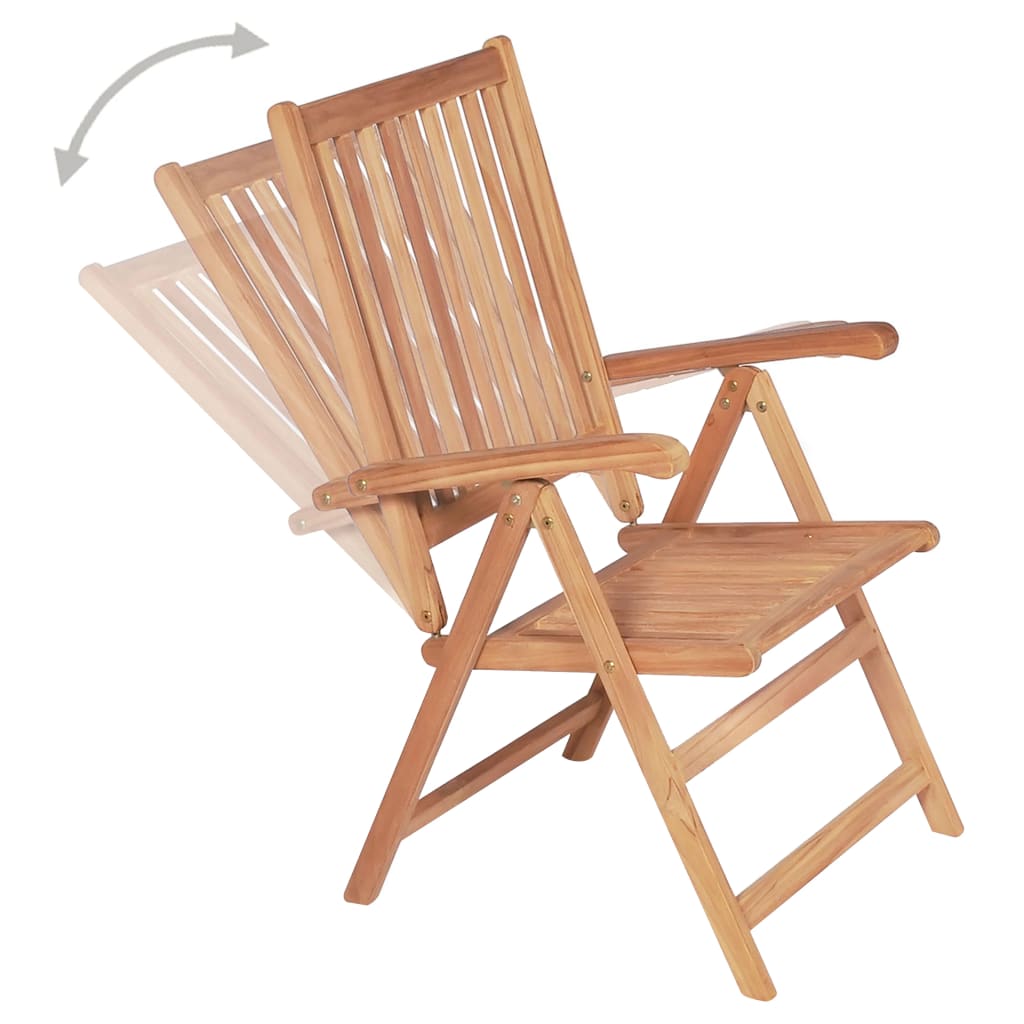 Tuinstoelen 4 st verstelbaar massief teakhout is nu te koop bij PeponiXL, paradijselijk wonen!
