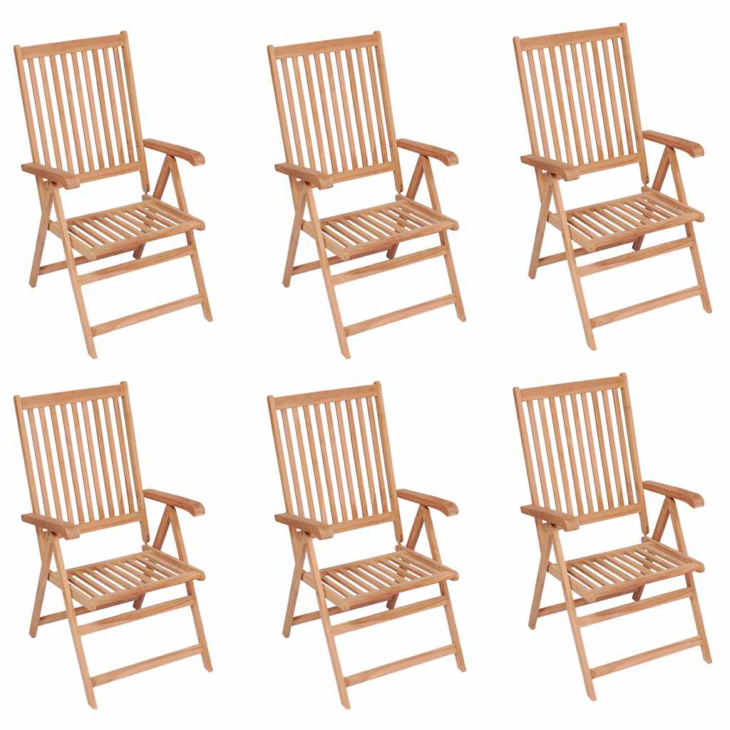 Tuinstoelen 6 st verstelbaar massief teakhout is nu te koop bij PeponiXL, paradijselijk wonen!