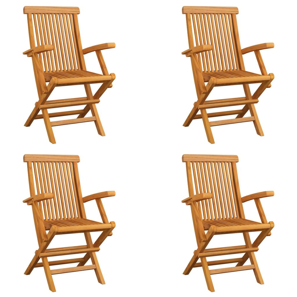 Tuinstoelen 4 st inklapbaar massief teakhout is nu te koop bij PeponiXL, paradijselijk wonen!