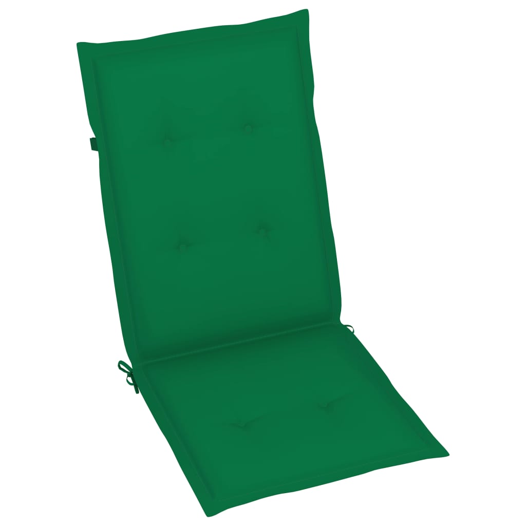 Tuinstoelen 4 st met groene kussens massief teakhout is nu te koop bij PeponiXL, paradijselijk wonen!