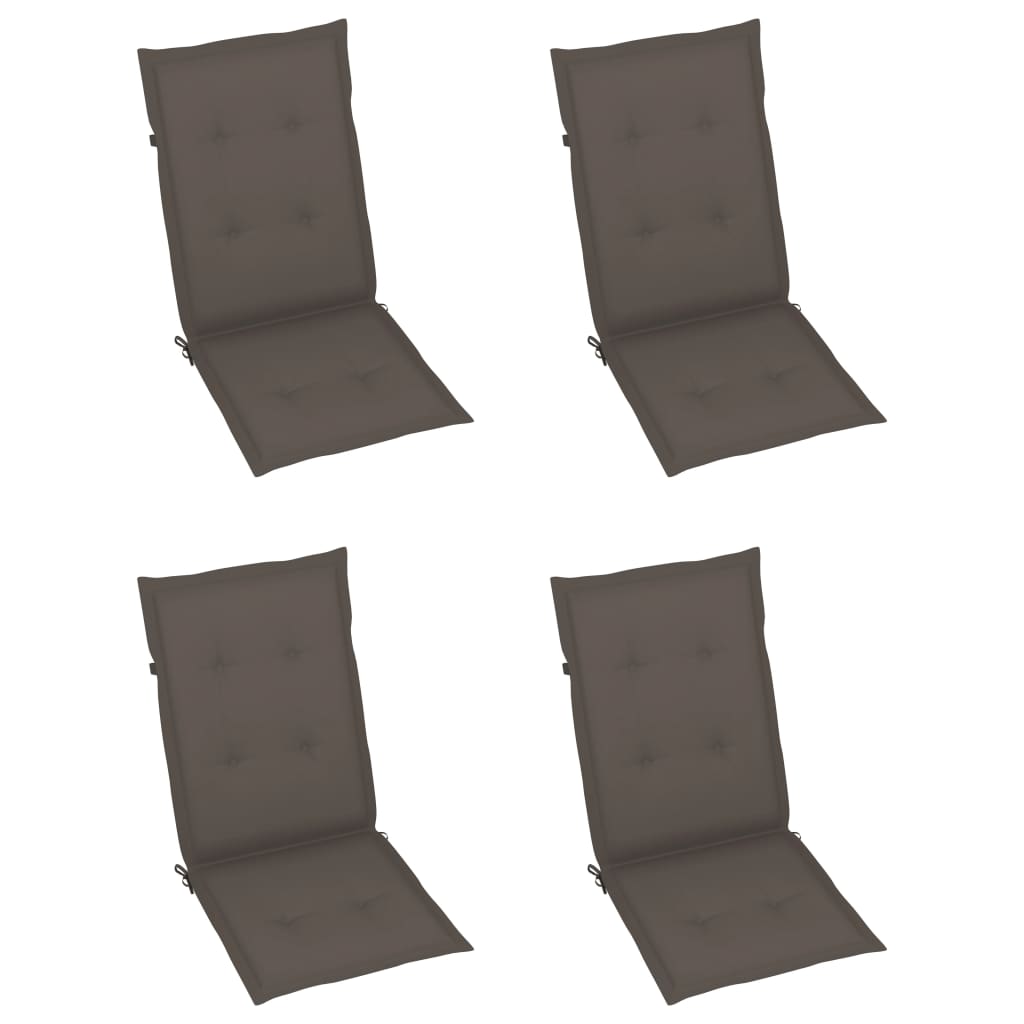 Tuinstoelen 4 st met taupe kussens massief teakhout is nu te koop bij PeponiXL, paradijselijk wonen!
