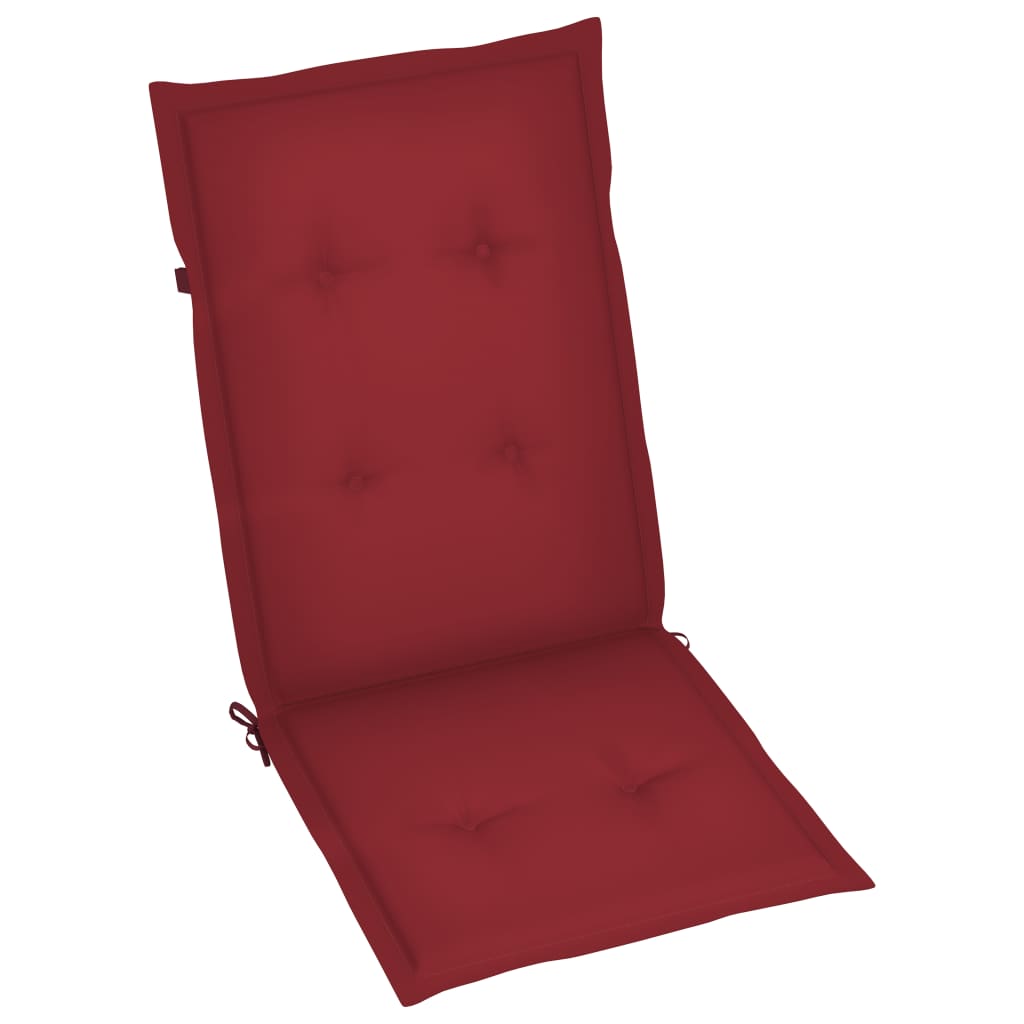 Tuinstoelen 4 st met wijnrode kussens massief teakhout is nu te koop bij PeponiXL, paradijselijk wonen!
