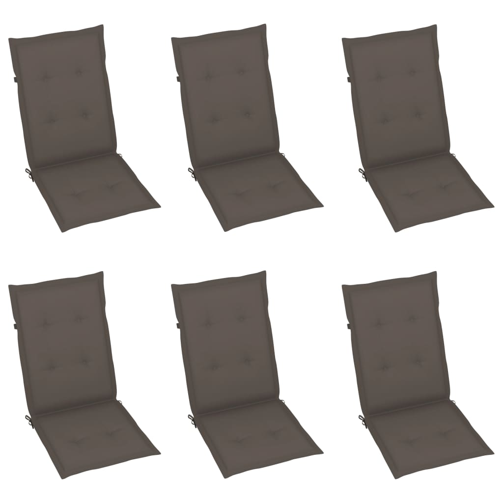 Tuinstoelen 6 st met taupe kussens massief teakhout is nu te koop bij PeponiXL, paradijselijk wonen!