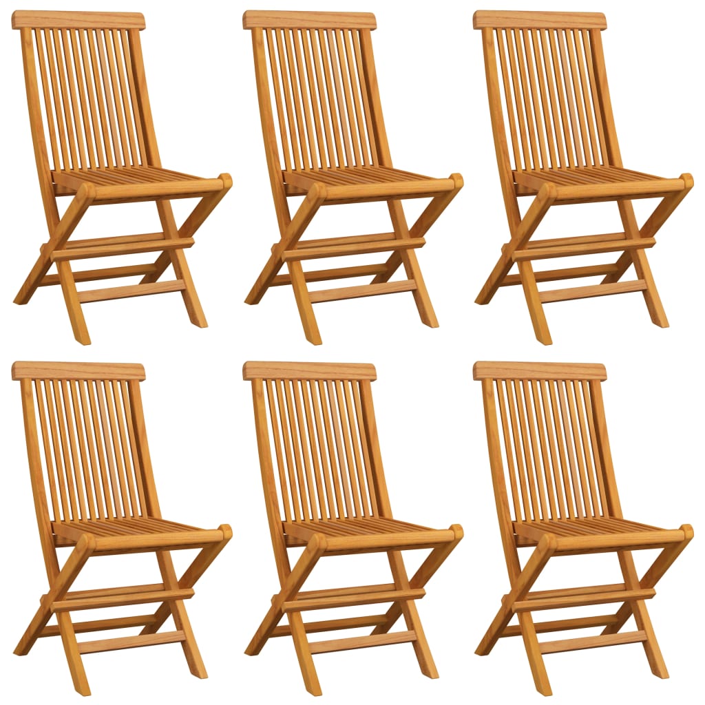 Tuinstoelen 6 st met beige kussens massief teakhout is nu te koop bij PeponiXL, paradijselijk wonen!