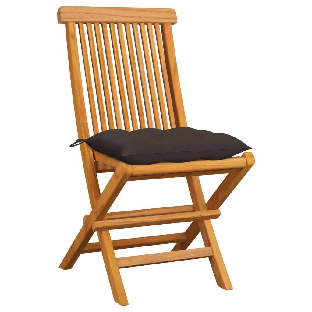 Tuinstoelen 6 st met taupe kussens massief teakhout is nu te koop bij PeponiXL, paradijselijk wonen!