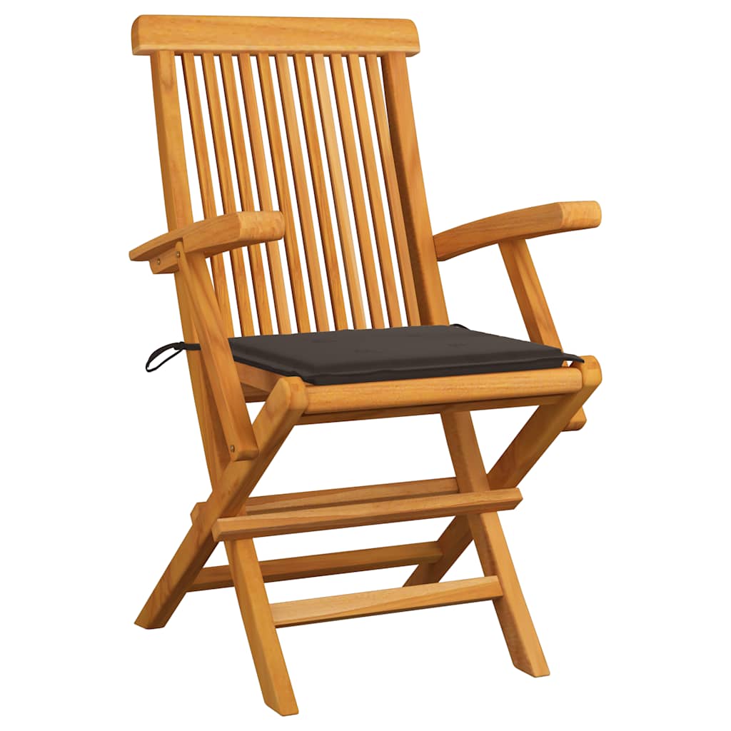 Tuinstoelen 4 st met taupe kussens massief teakhout is nu te koop bij PeponiXL, paradijselijk wonen!