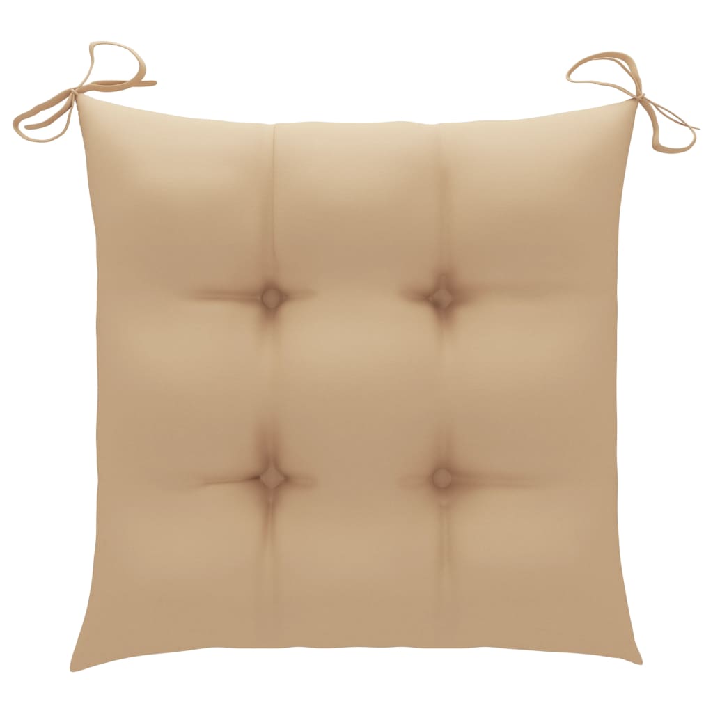 Tuinstoelen 4 st met beige kussens massief teakhout is nu te koop bij PeponiXL, paradijselijk wonen!