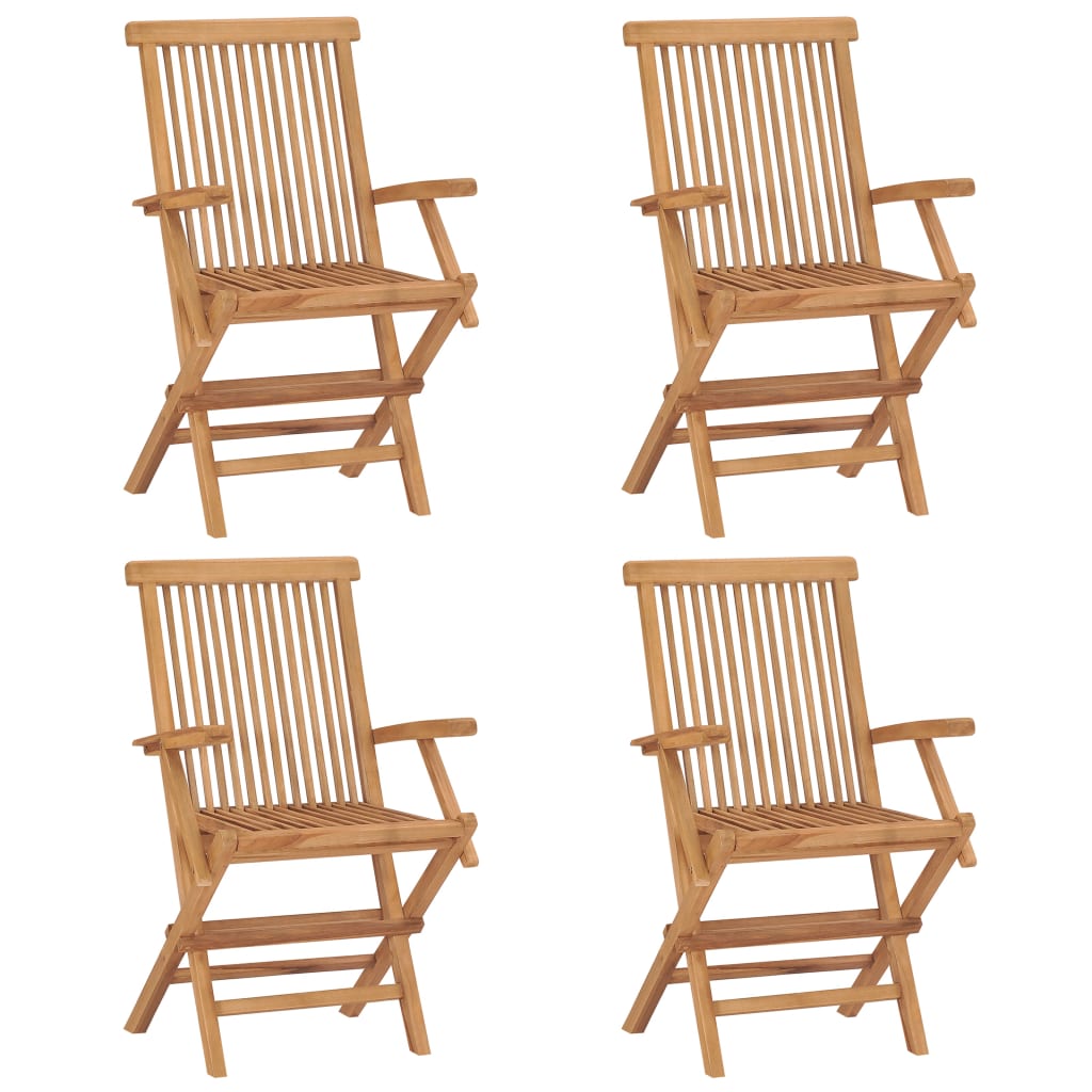 Tuinstoelen 4 st met rode kussens massief teakhout is nu te koop bij PeponiXL, paradijselijk wonen!