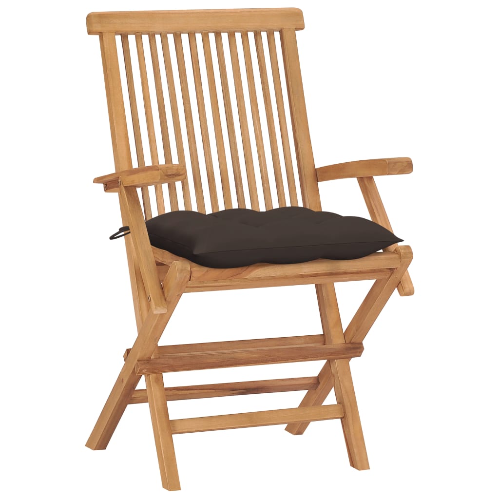 Tuinstoelen 4 st met taupe kussens massief teakhout is nu te koop bij PeponiXL, paradijselijk wonen!