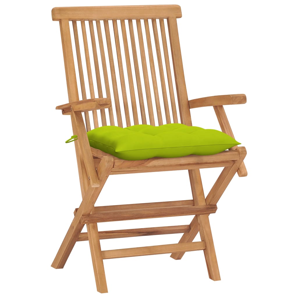 Tuinstoelen 4 st met heldergroene kussens massief teakhout is nu te koop bij PeponiXL, paradijselijk wonen!