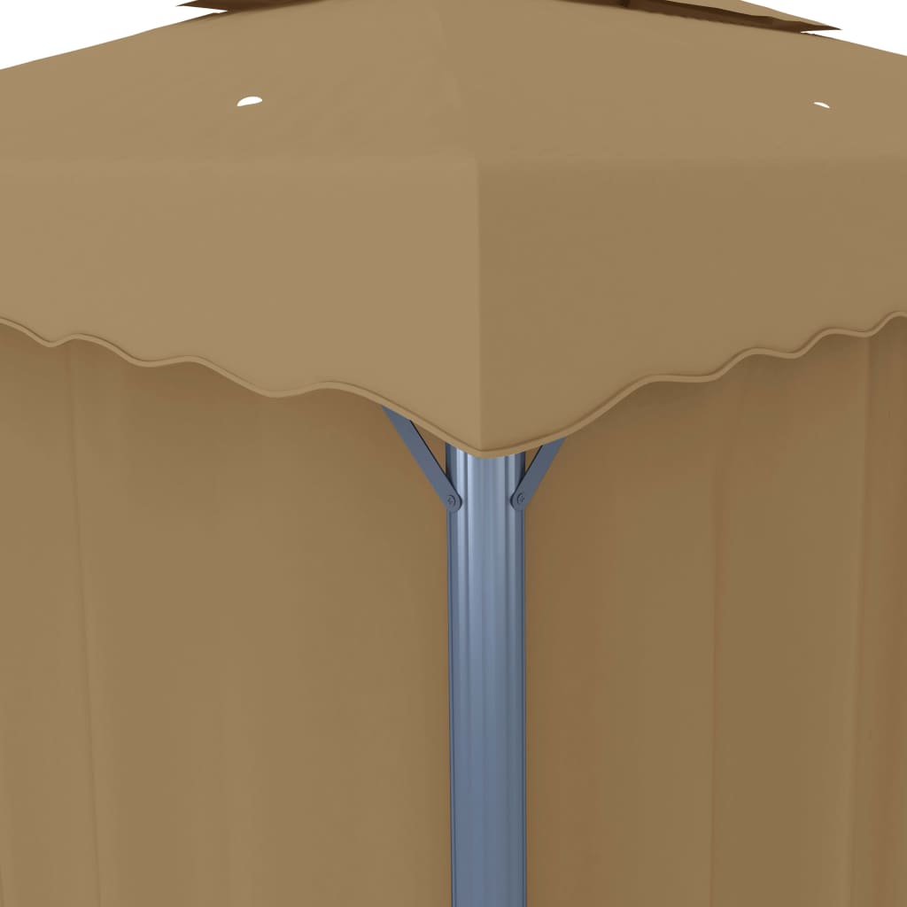 Prieel met gordijn 4x3 m aluminium taupe is nu te koop bij PeponiXL, paradijselijk wonen!