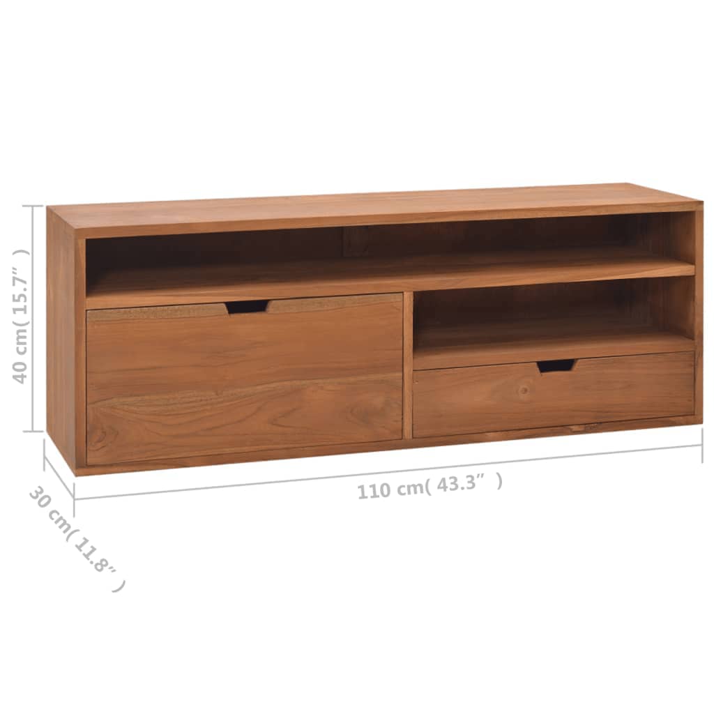 Tv-meubel 110x30x40 cm massief teakhout is nu te koop bij PeponiXL, paradijselijk wonen!