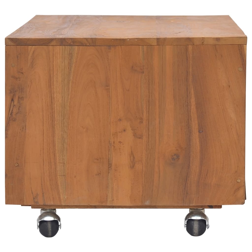Tv-meubel met wielen 80x50x42 cm massief teakhout is nu te koop bij PeponiXL, paradijselijk wonen!