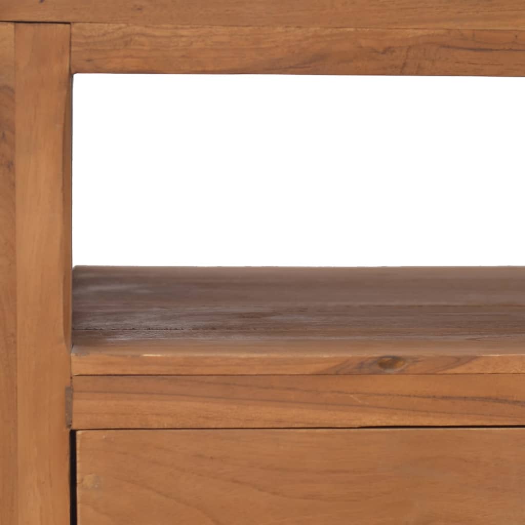 Tv-meubel met wielen 80x50x42 cm massief teakhout is nu te koop bij PeponiXL, paradijselijk wonen!