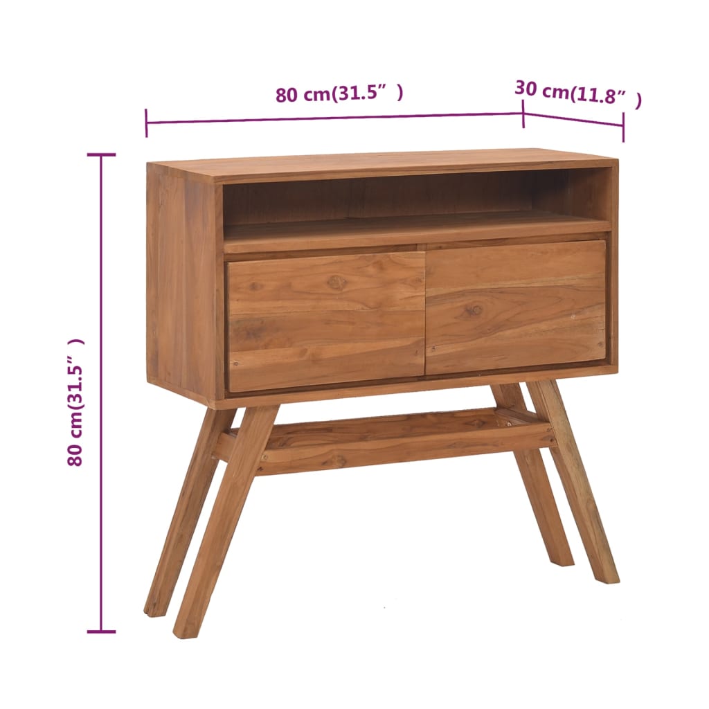 Wandtafel 80x30x80 cm massief teakhout is nu te koop bij PeponiXL, paradijselijk wonen!