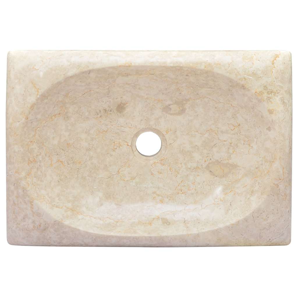 Gootsteen 50x35x10 cm marmer crèmekleurig