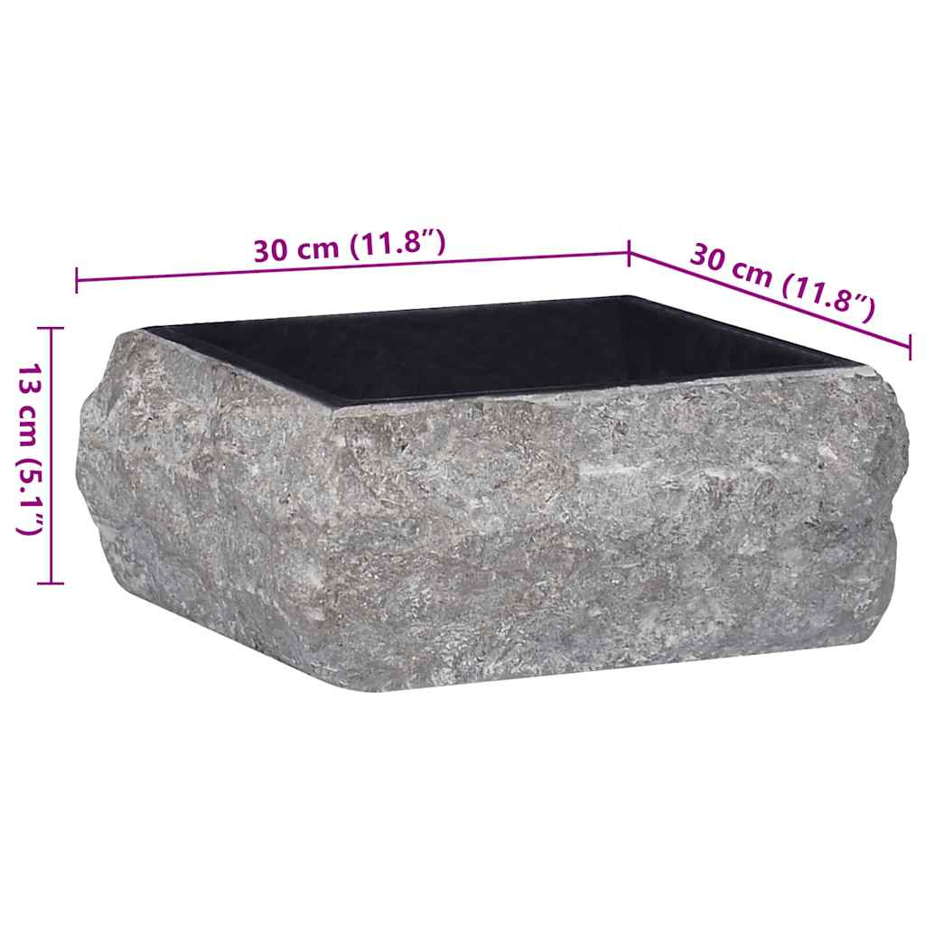 Gootsteen 30x30x13 cm marmer zwart is nu te koop bij PeponiXL, paradijselijk wonen!