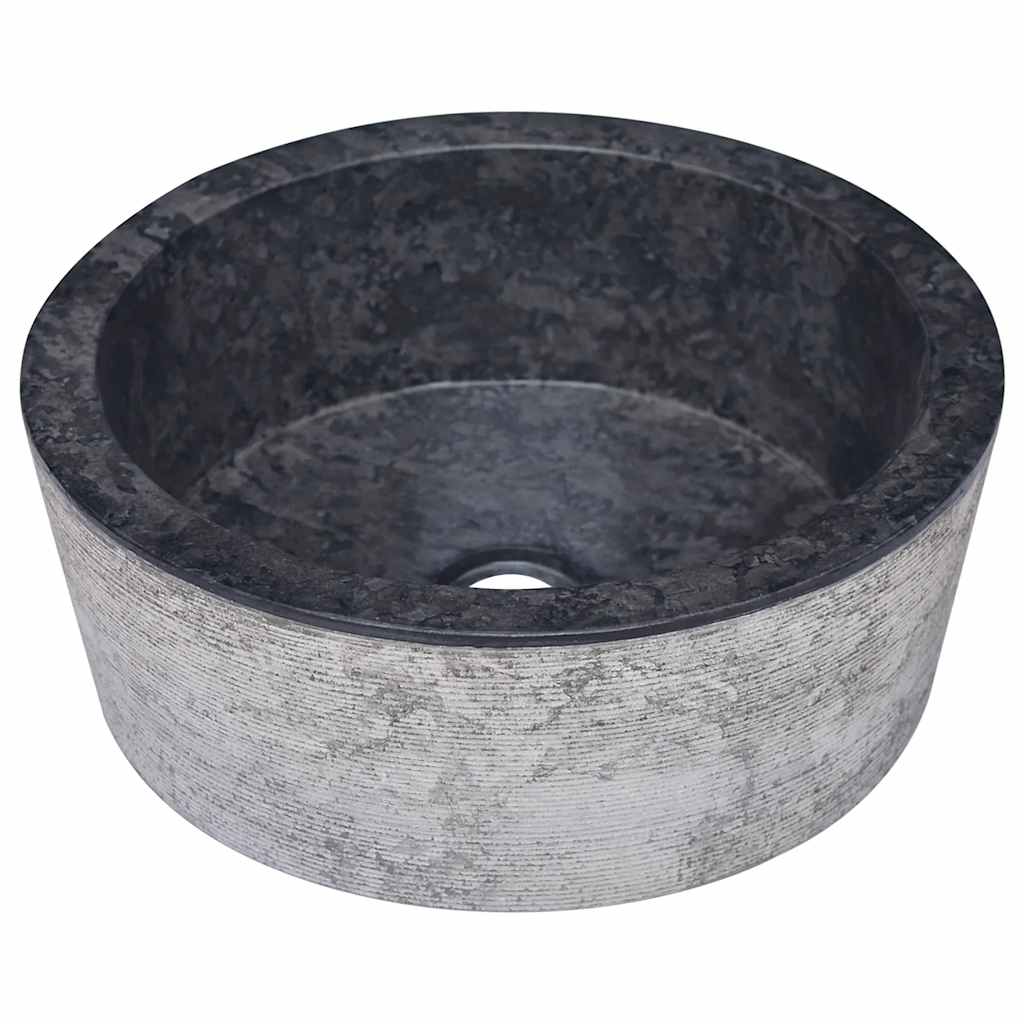 Gootsteen Ø40x15 cm marmer zwart is nu te koop bij PeponiXL, paradijselijk wonen!