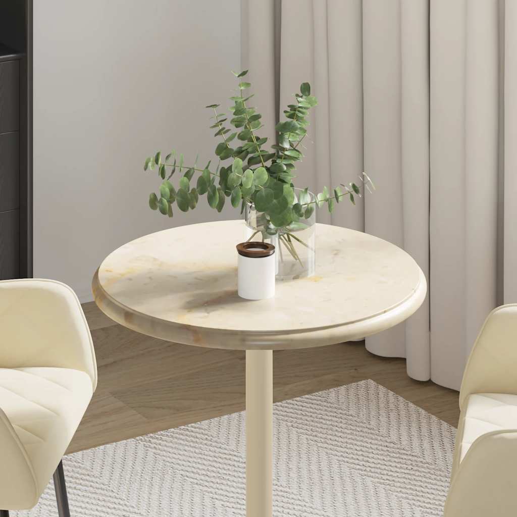 Tafelblad Ø50x2,5 cm marmer crèmekleurig is nu te koop bij PeponiXL, paradijselijk wonen!