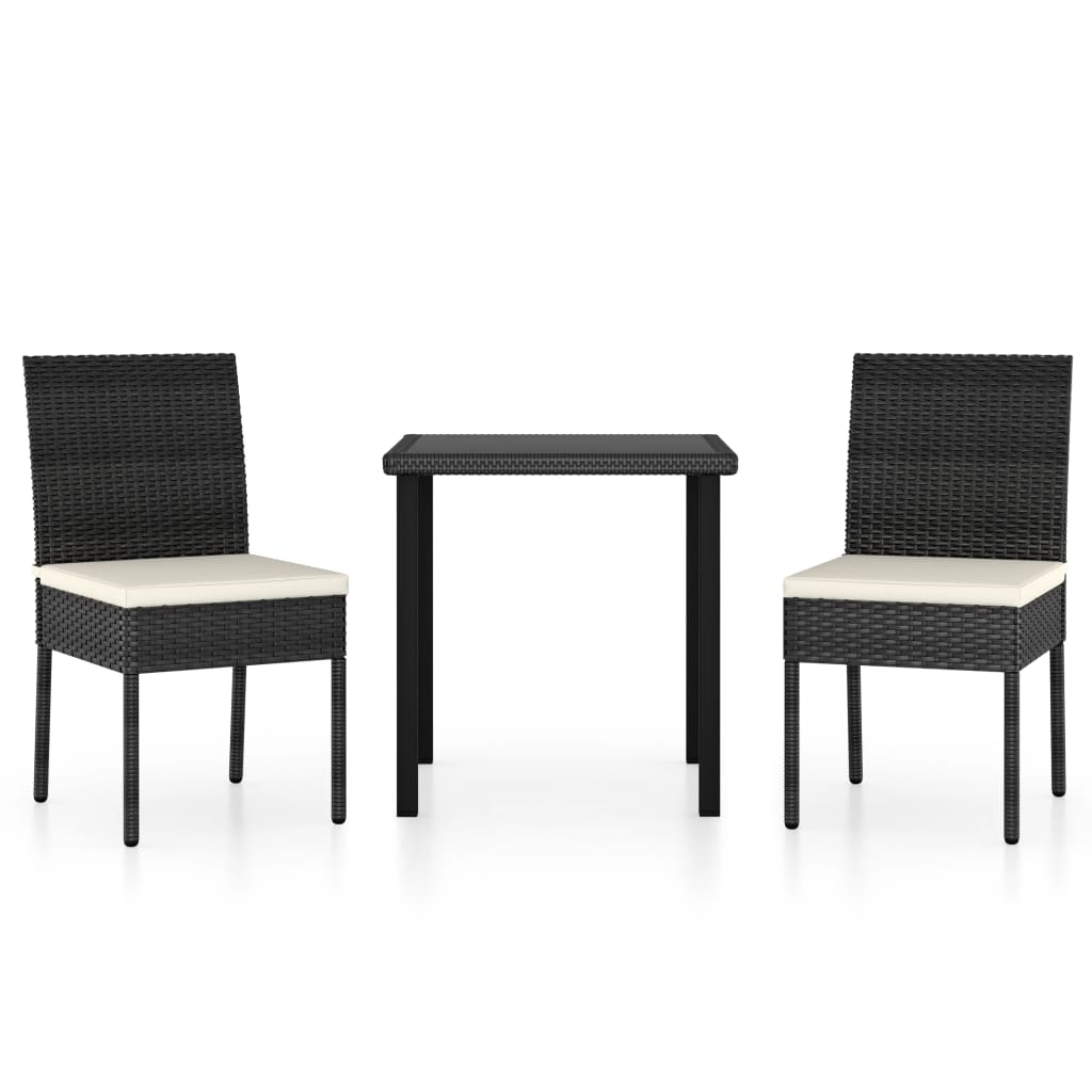 3-delige Tuinset poly rattan zwart is nu te koop bij PeponiXL, paradijselijk wonen!