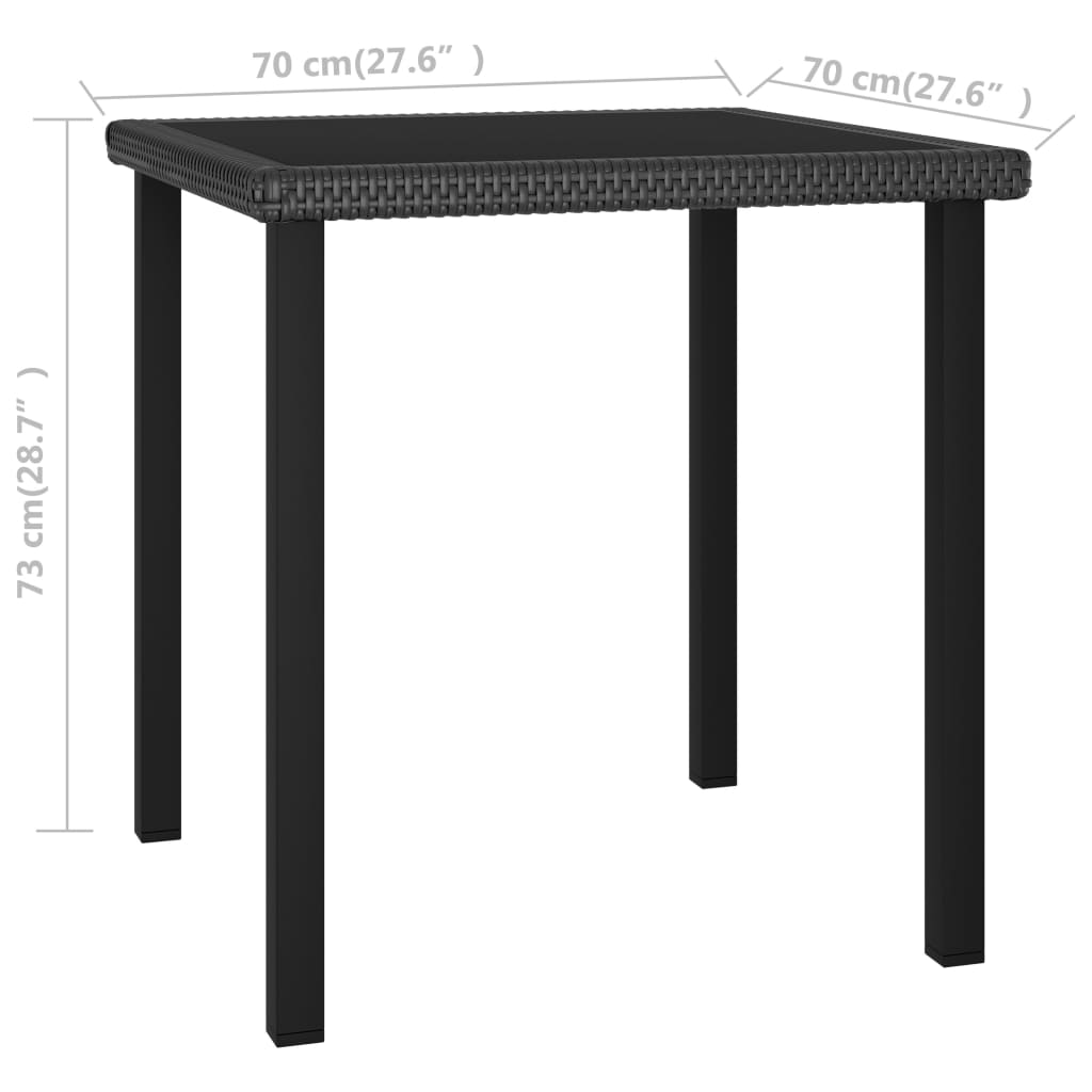 3-delige Tuinset poly rattan zwart is nu te koop bij PeponiXL, paradijselijk wonen!