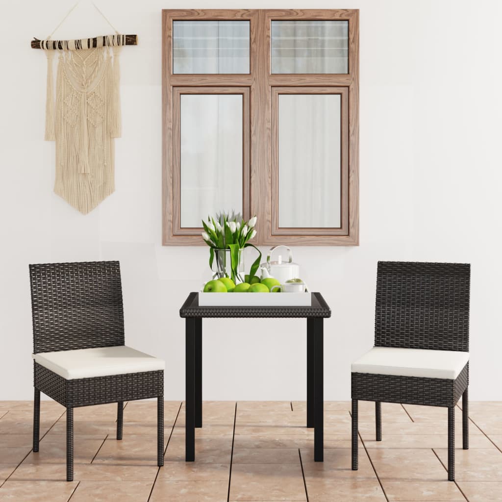3-delige Tuinset poly rattan zwart is nu te koop bij PeponiXL, paradijselijk wonen!