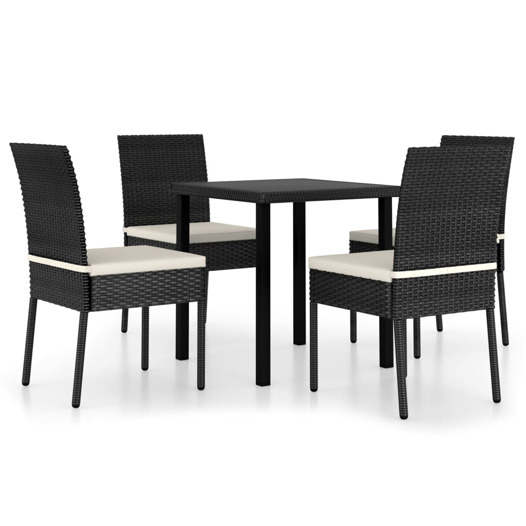 5-delige Tuinset poly rattan zwart is nu te koop bij PeponiXL, paradijselijk wonen!
