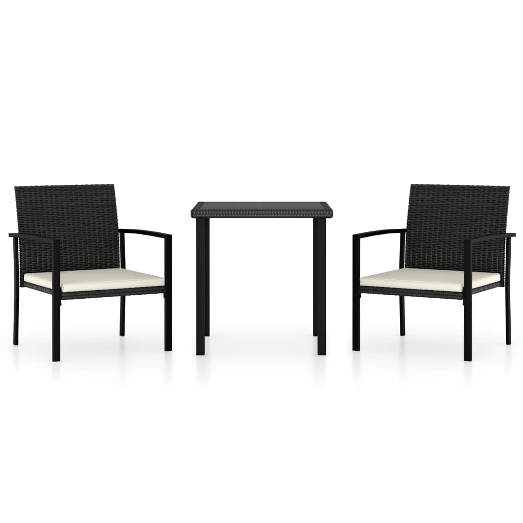 3-delige Tuinset poly rattan zwart is nu te koop bij PeponiXL, paradijselijk wonen!