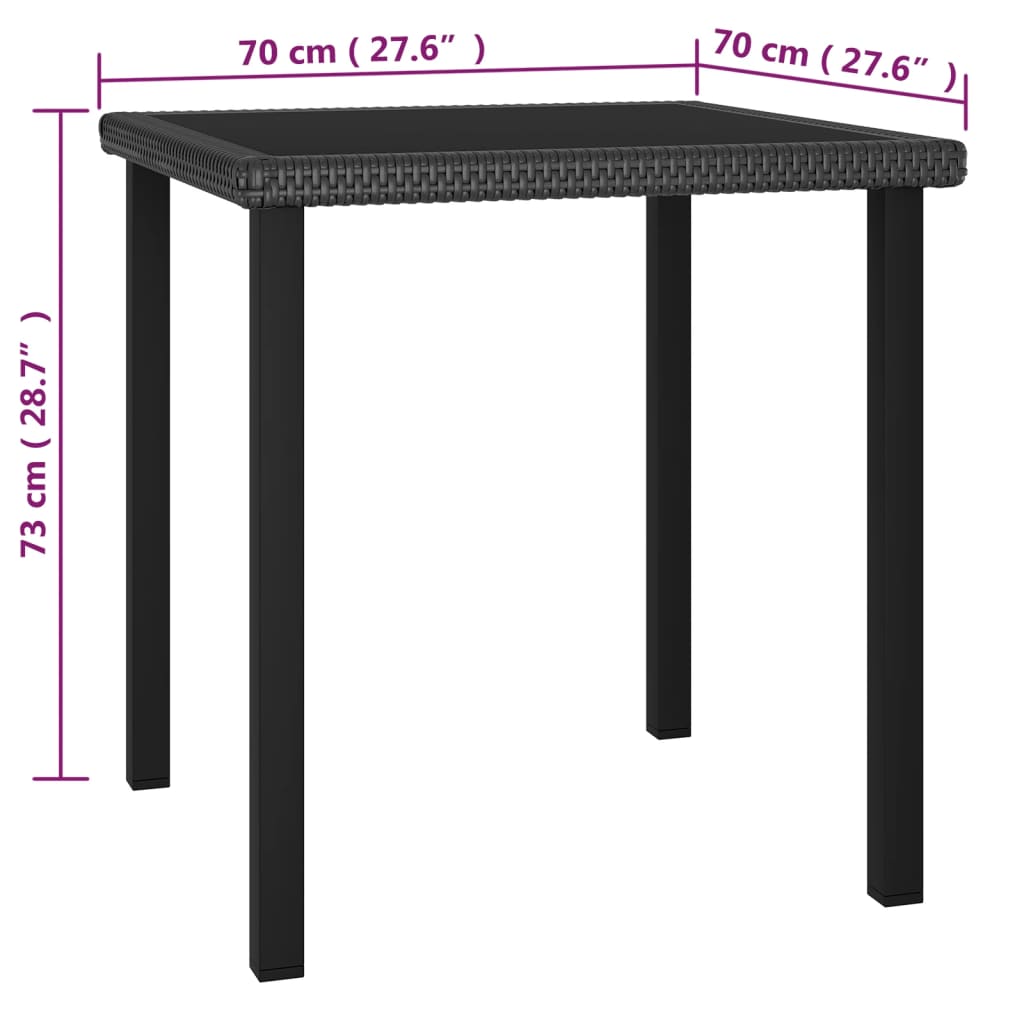 3-delige Tuinset poly rattan zwart is nu te koop bij PeponiXL, paradijselijk wonen!