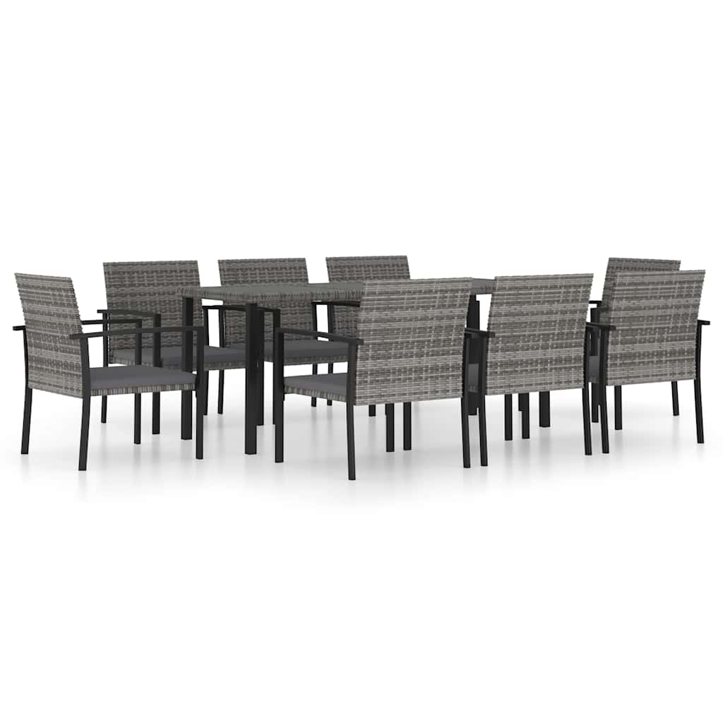 9-delige Tuinset poly rattan grijs is nu te koop bij PeponiXL, paradijselijk wonen!