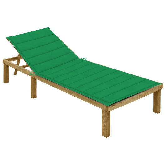 Ligbed met groen kussen geïmpregneerd grenenhout is nu te koop bij PeponiXL, paradijselijk wonen!