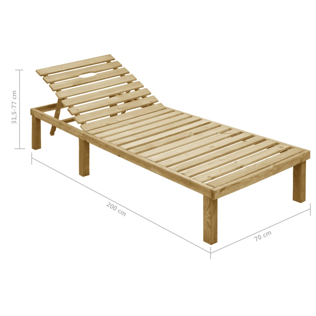 Ligbed met zwart kussen geïmpregneerd grenenhout is nu te koop bij PeponiXL, paradijselijk wonen!
